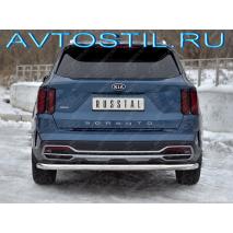 Sorento Защита заднего бампера труба с углами 57 мм нержавейка